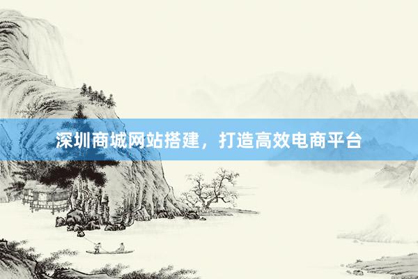 深圳商城网站搭建，打造高效电商平台