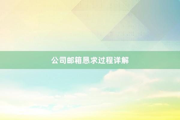 公司邮箱恳求过程详解